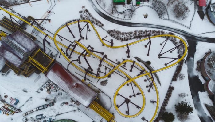 La Ronde - Six Flags dans la neige.