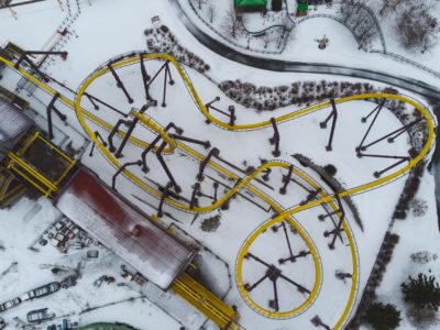 La Ronde - Six Flags dans la neige.